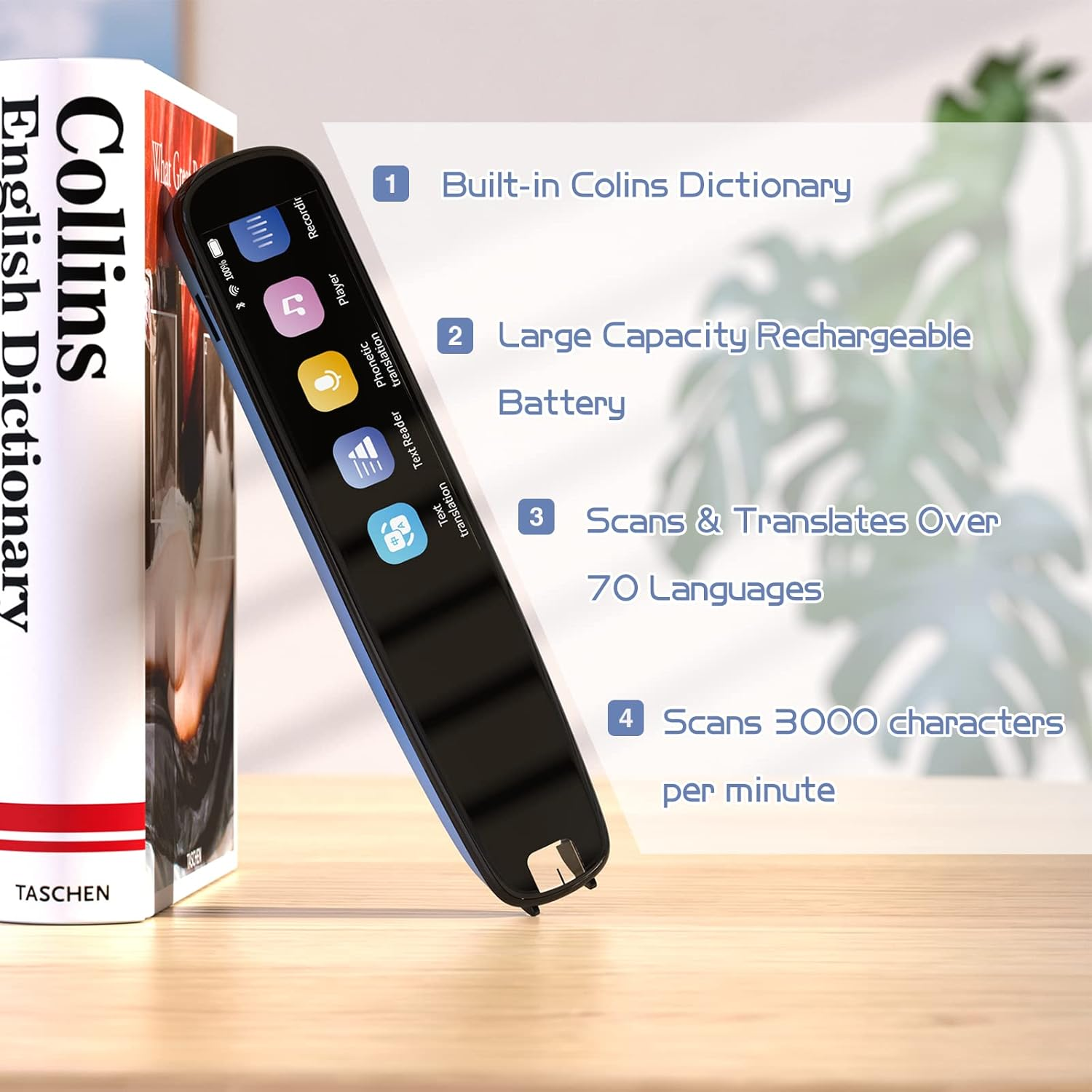 NEWYES Scan Reader Pen Dyslexia Tool Reading Pen for Students Adults, Translator Scanner Pen image number 2