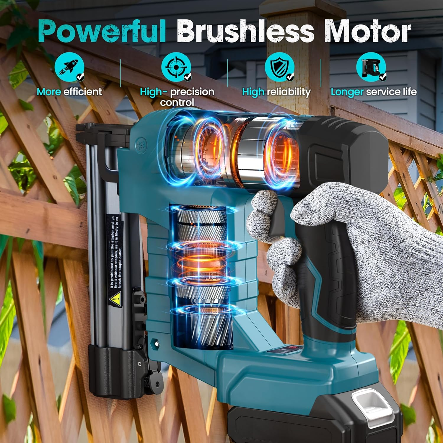 18GA Cordless Brad Nailer for Makita 18V Battery, 2 in 1 Nail Gun & Staple Gun with 1000 Nails &1000 Staples, Battery Powered Nail Gun for Home Improvement(No Battery) image number 2
