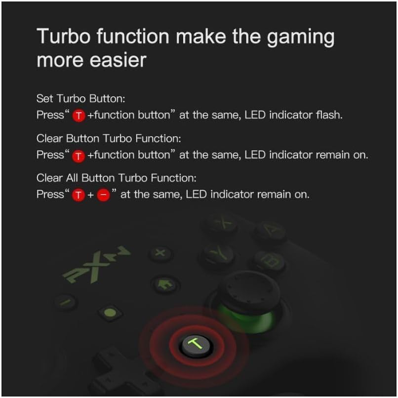 PXN 9607X Controller Green for Switch 1 2 PC Ios with Gyro NFC Vibration image number 5