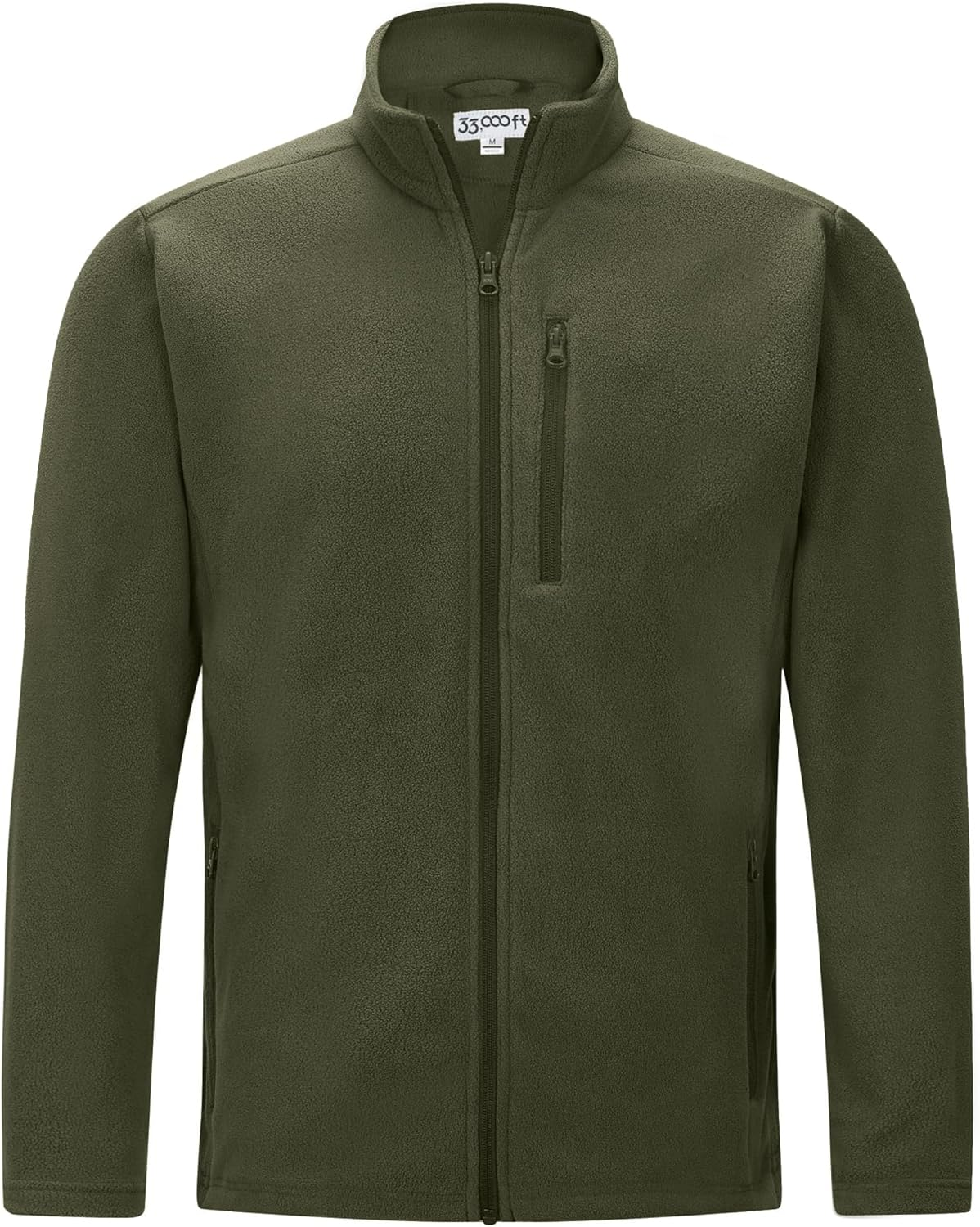 33,000Ft Mens Fleece Jacket Full Zip Outdoor Work Jacket Lightweight Warm Coat Long Sleeve Casual Sweater Thermal Fleece Jacket for Hiking Running Sport