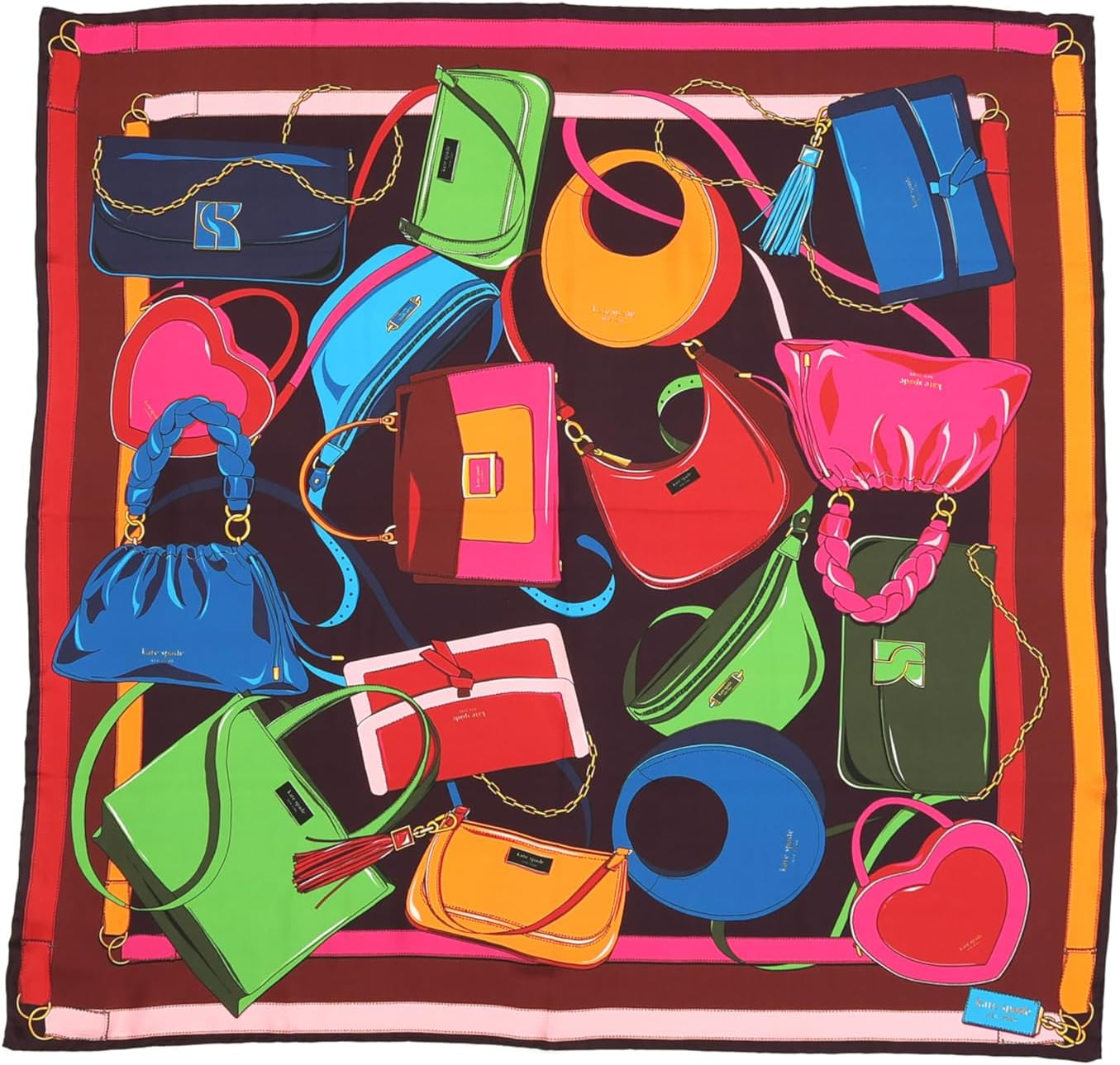 Kate Spade Bag Print Silk Square, Multi, One Size