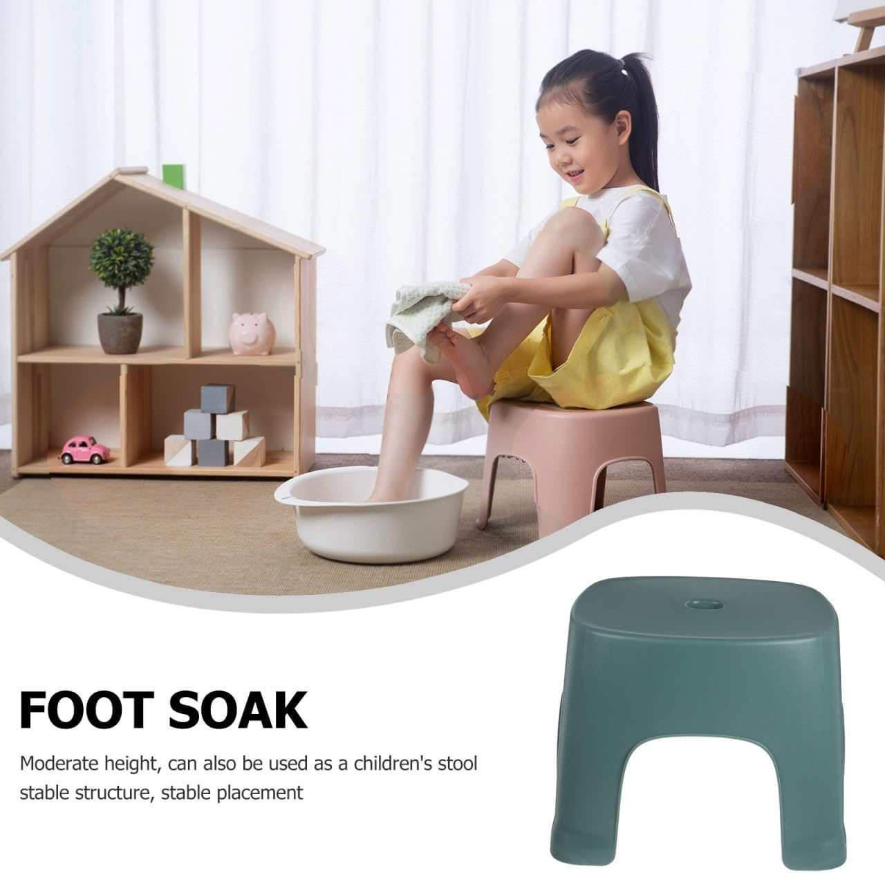 PRETYZOOM Toddler Step Stool, Non-Stick Plastic Potty Training Tool, Height Adjustable Foot Stepping Stool for Kitchen, Bathroom image number 4