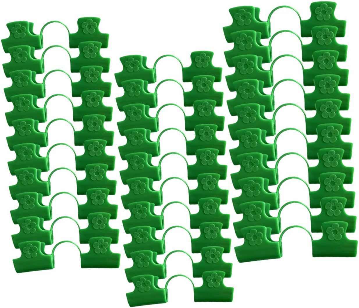 FONDOTIN 30Pcs Gardening Film Buckle Plastic Double Head Clips for Greenhouse Supplies Easy Fixing Plant Clips image number 1