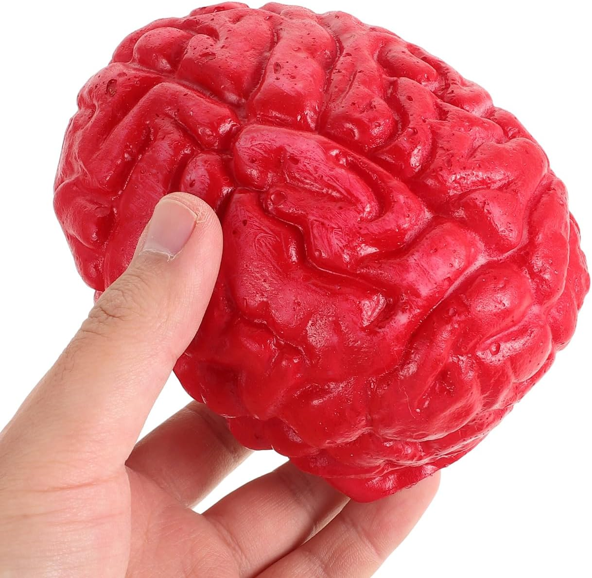 Latex Simulated Brain Props 2Pcs Realistic Fake Human Brains 5.1X3.5 Inch Halloween Decor Horror Party Decorations for Haunted Houses