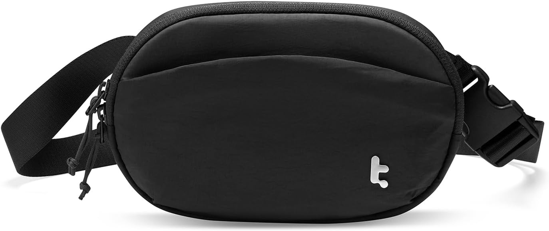 Tomtoc 1.5L Small Sling Bag Waist Pack, Lightweight Bum Bag Fanny Pack with Organized Pockets, Mini Belt Bag with Adjustable Strap for Running Hiking Traveling, Black