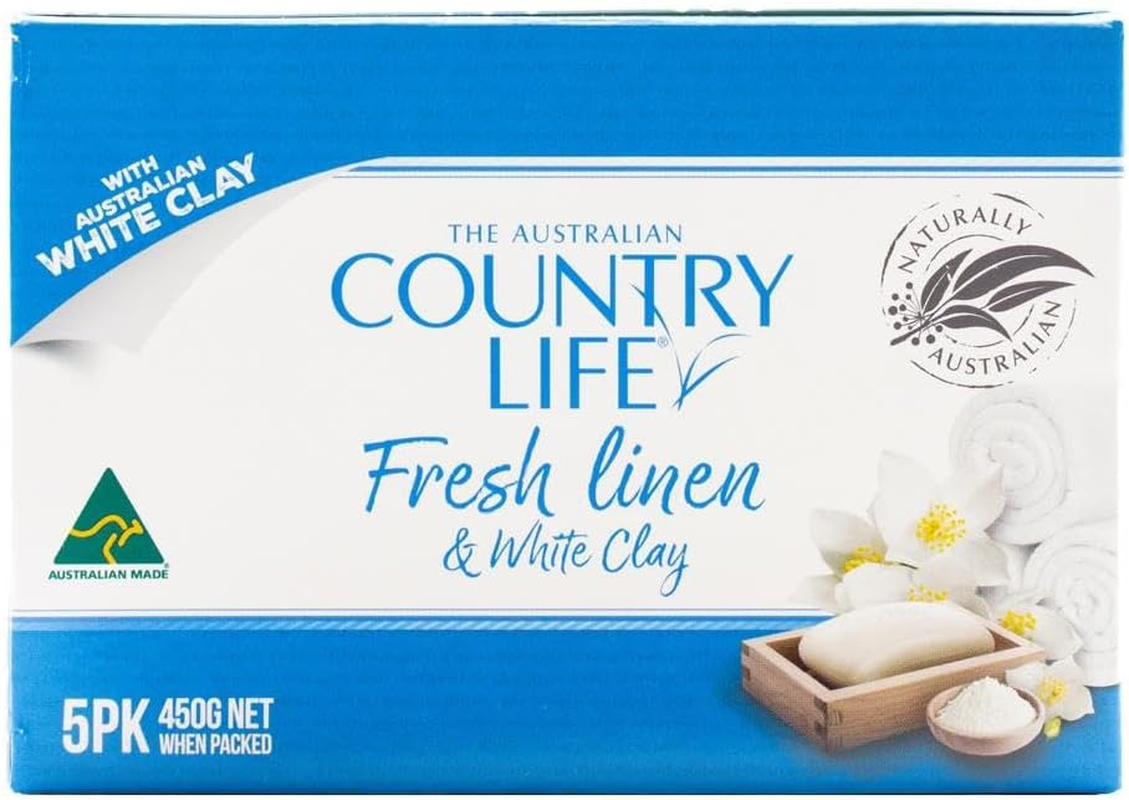 Country Life Fresh Linen and White Clay Soap 450 G (Pack of 5) image number 1