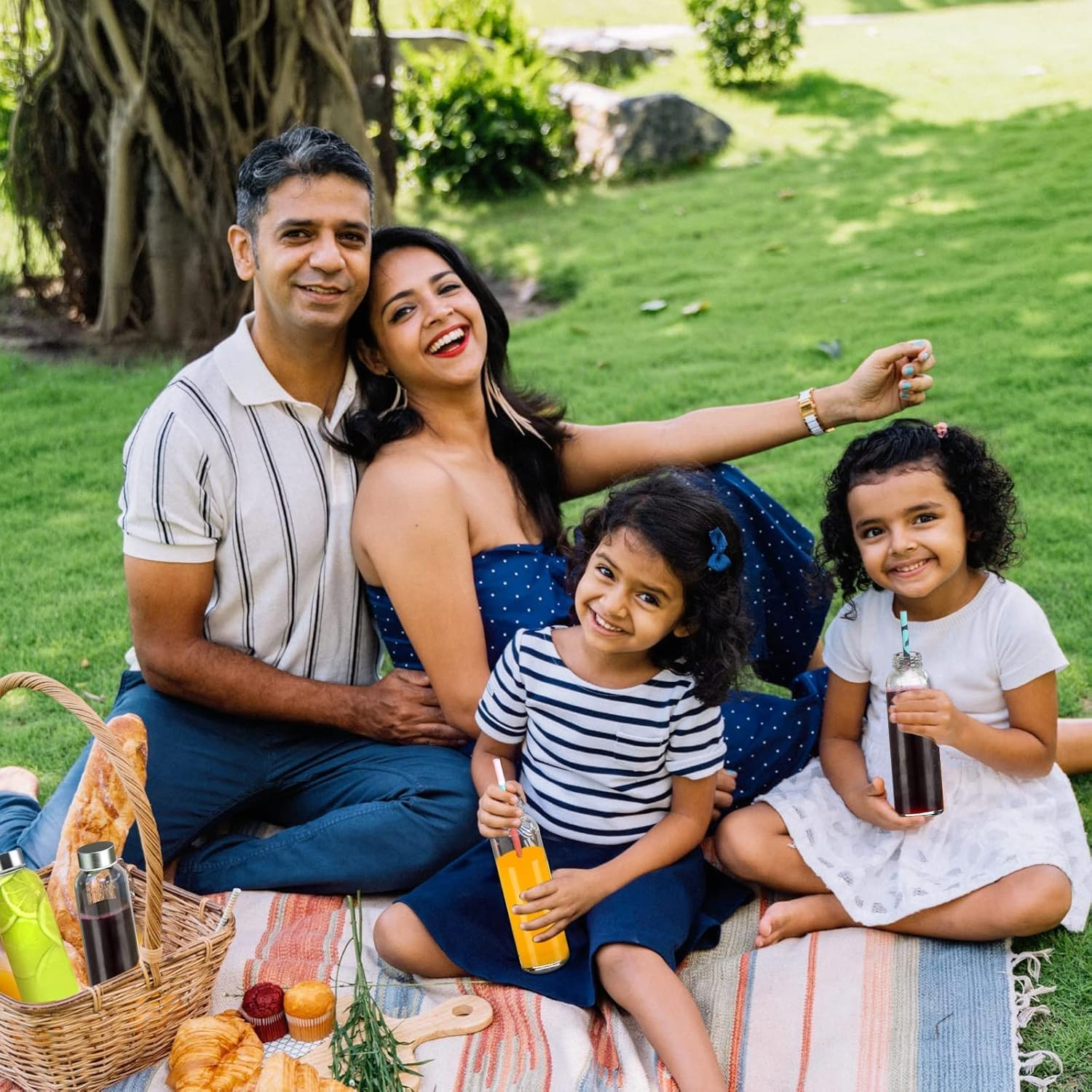 Clear Glass Bottles with Lids 18 Oz, Reusable, BPA Free Eco Friendly, Leak Proof, Glass Water Bottles with Stainless Steel Cap for Juicing, Refrigerator, Set of 6 image number 1