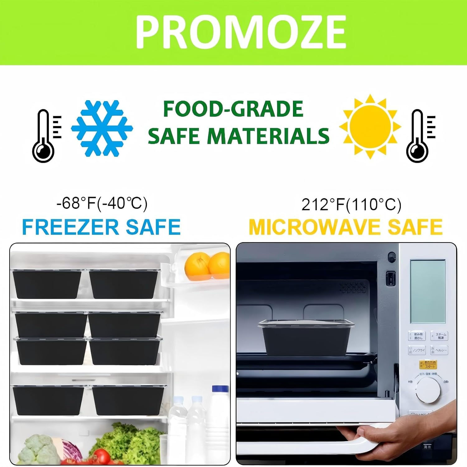 25 Pack (50-Piece) 750ML Meal Prep Containers Reusable with Lids, Sturdy Leakproof & Food Safe, Microwave, Freezer, Dishwasher Safe Food Prep Containers, to Go Take Out Plastic Food Storage image number 4