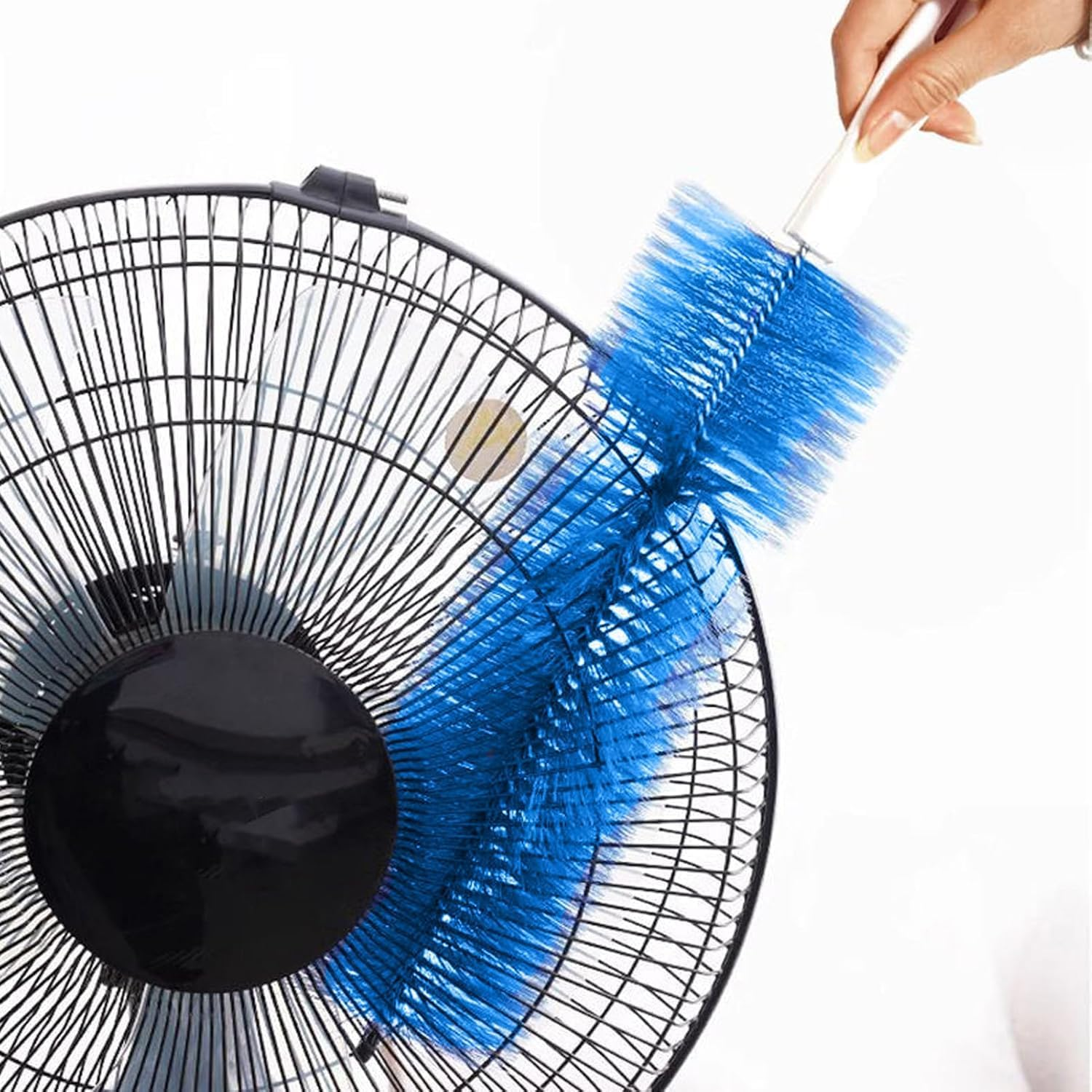 Fan Cleaner Brush，Fan Brush Cobweb Duster Microfiber Duster Ideal for Ceiling Duster, Air Vents, Curtains，Fan Cleaner for Box Fan（2Pcs） (Blue, 42CM)