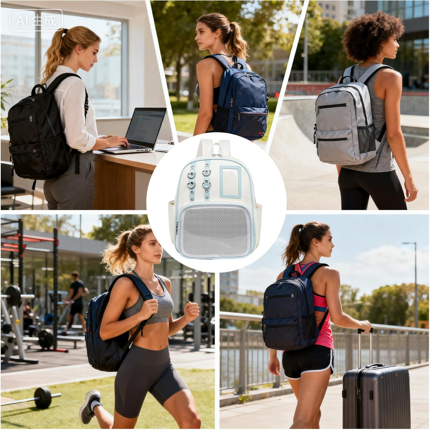 PU Bag | Aesthetic Storage Pouch with Pin Board,Badge Display Bag | for Work Fitness Everyday Sports Travel Luggage Hiking Comic Con Outdoors image number 2