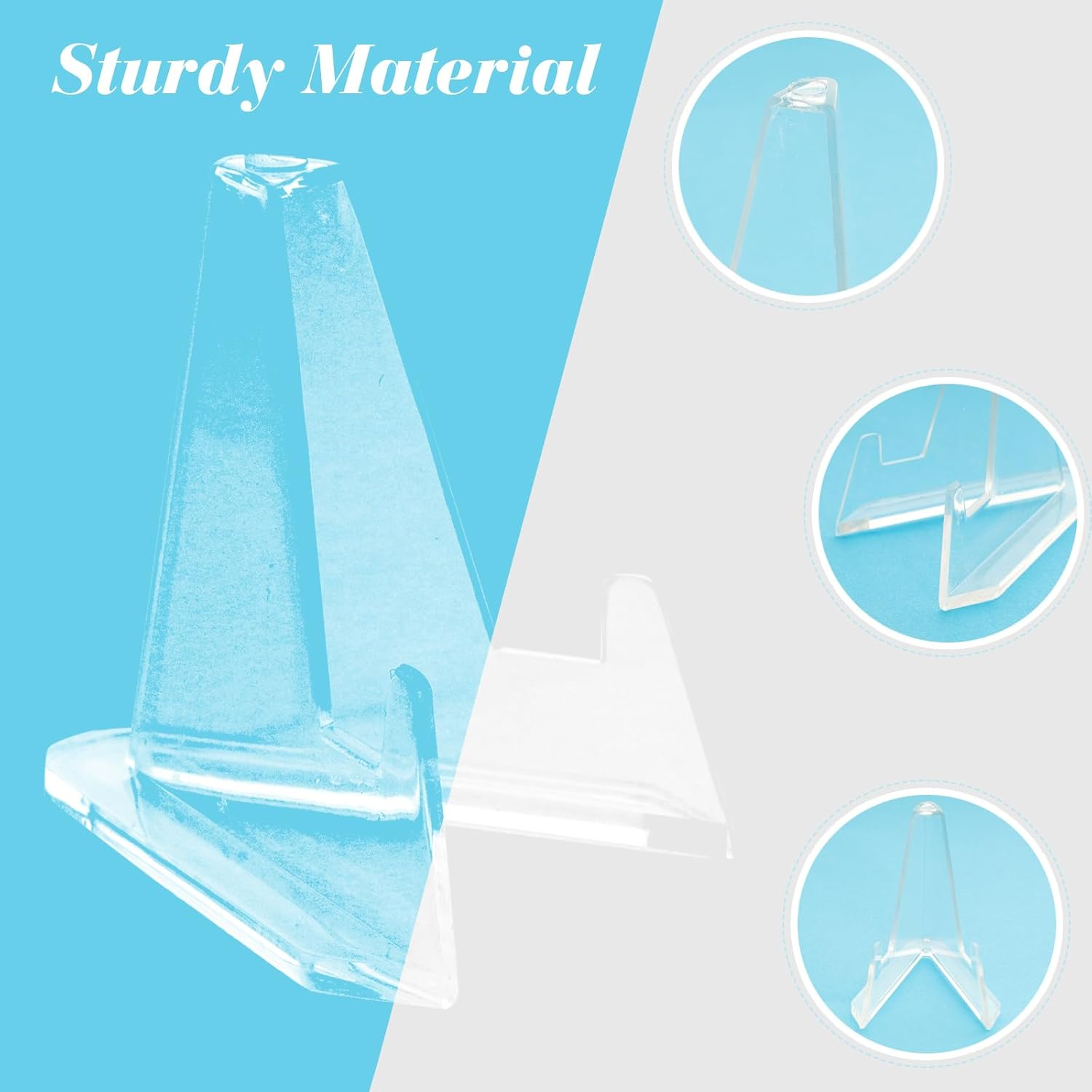 30 Packs Card Display Stand Acrylic Easel Stands Coin Display Easel Holder Mini Card Stands Sports Card Holder for Coin Graded Card Challenge Medals Sports Card Baseball Card Trading Card