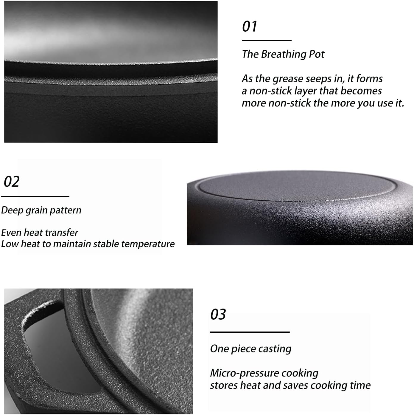 Cast Iron 2-In-1 Skillet and Dutch Oven Lid Combo - 26Cm Fry Pan Converts to 4.6L Pot Lid, Space Saving Design, Oven & All Stovetops Safe, Family Size image number 1