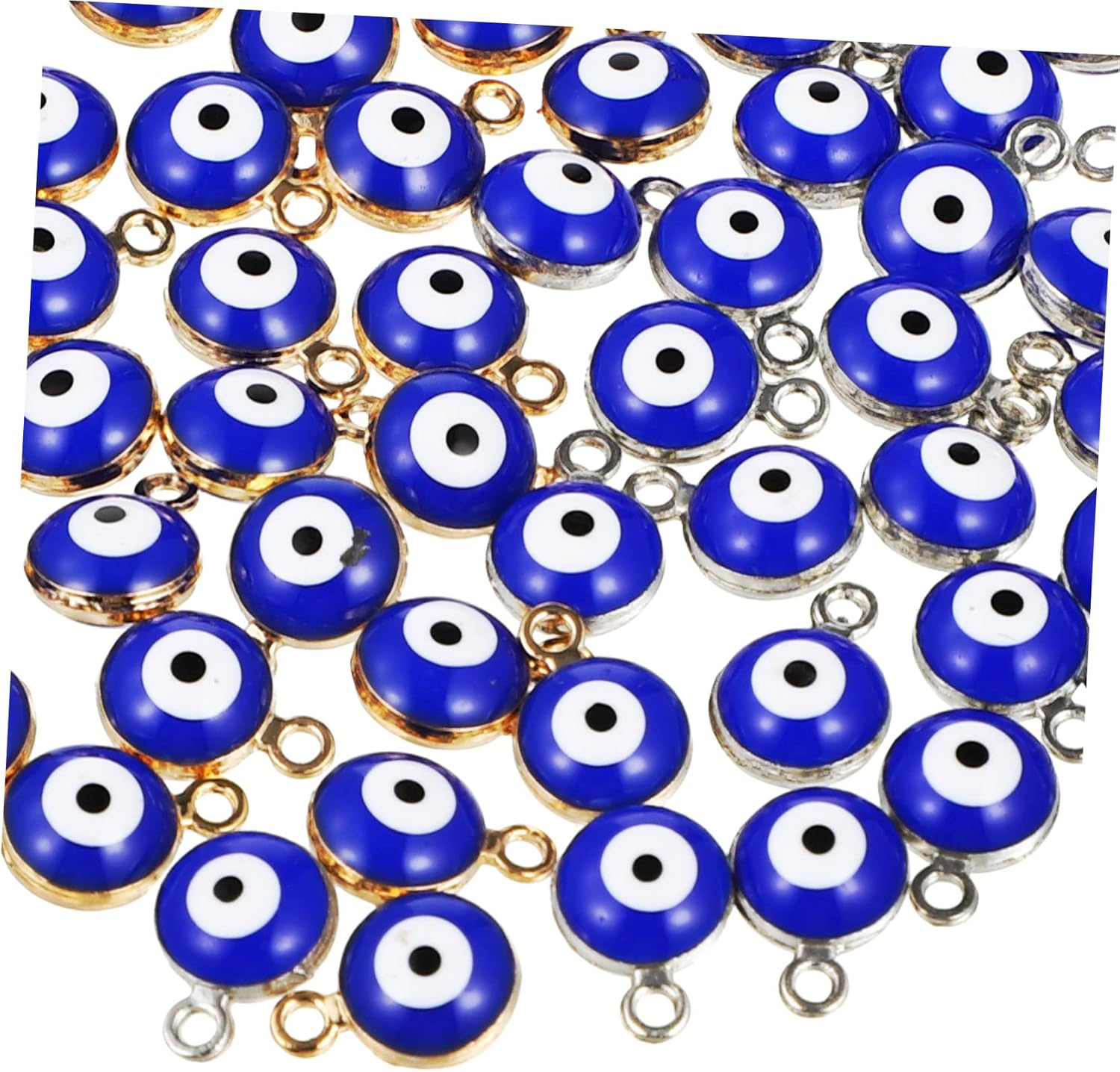 60Pcs Blue Evil Eye Beads Charms for DIY Jewelry Making Handmade Resin Pendants for Bracelets Necklaces Crafts Decoration