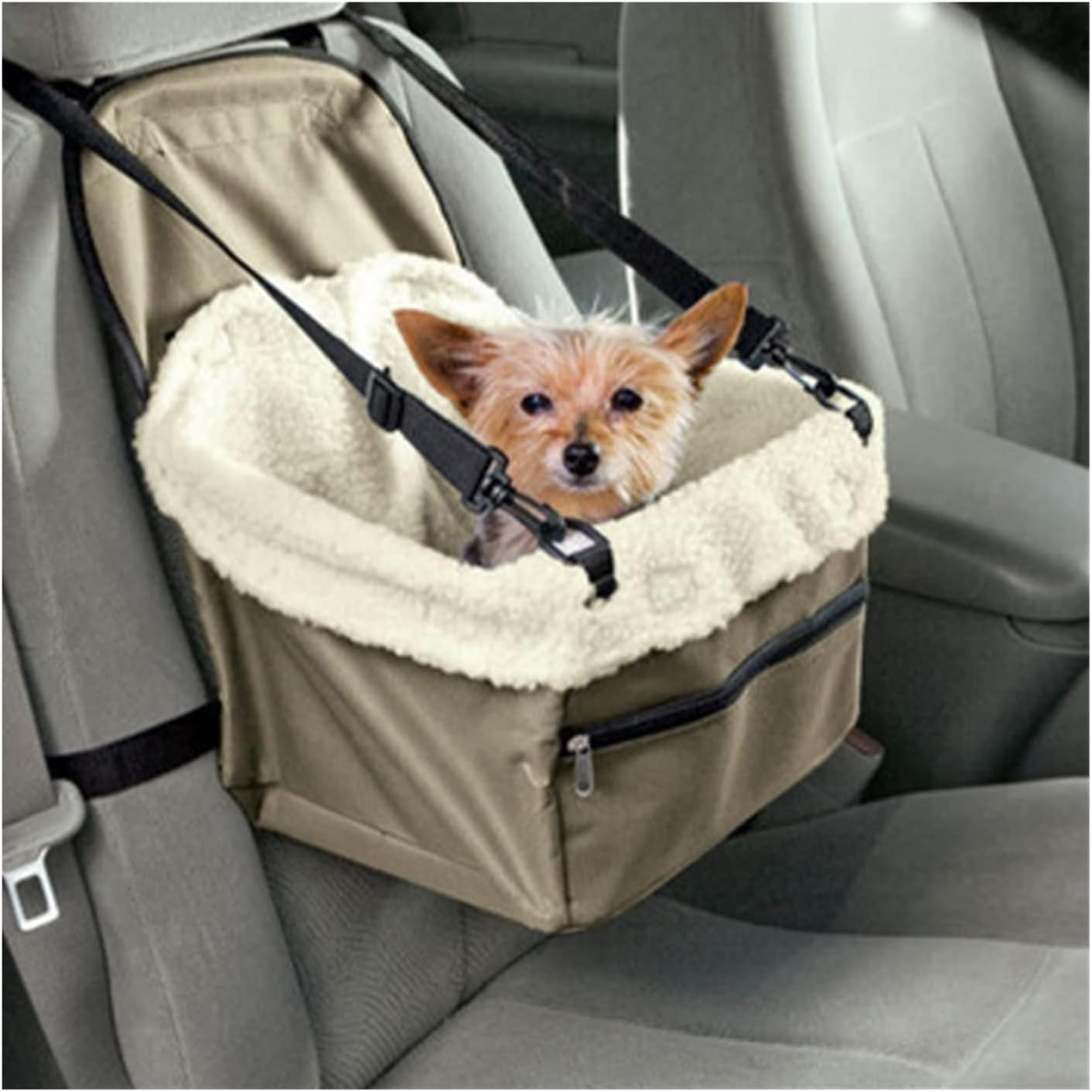 Dog Car Seat Cover Dog Car Seat Cover Folding Hammock Pet Back Bag Carry Small Dog Transport Dog Hammock(Color:Beige,Size:With Zipper)