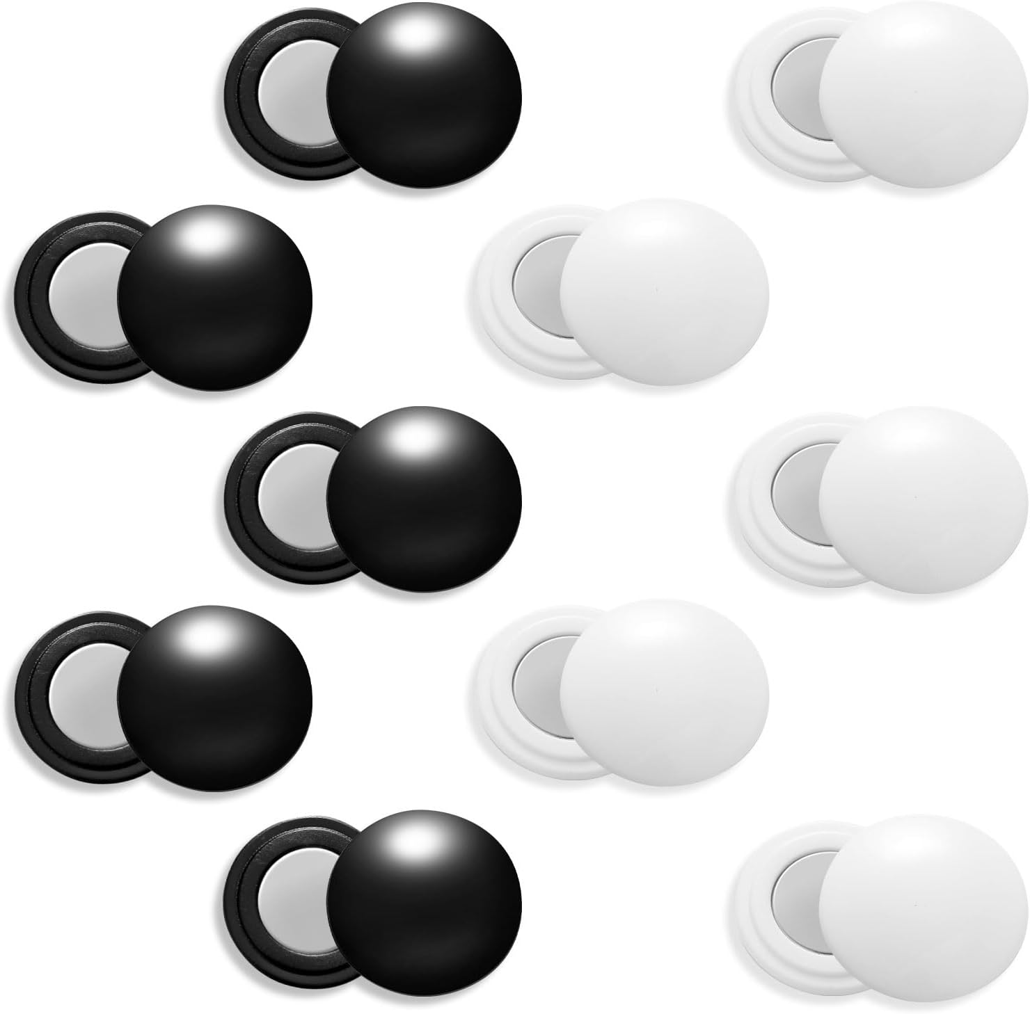 XIHIRCD 10 Pairs Magnetic Race Bib Clips, Marathon Race Number Holder Running Bib Buckles Fixing System Magnets Racing Bib Fixing Clips Running Gear for Field Triathlon Run Cycling (White, Black) image number 5