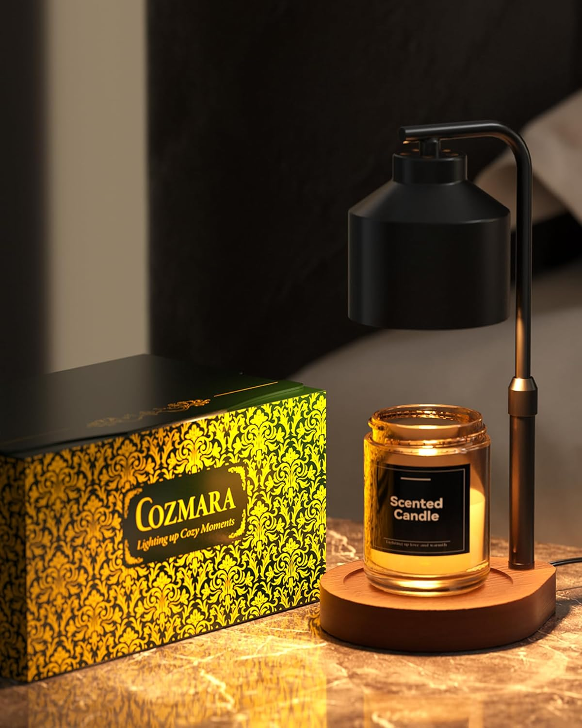 Candle Warmer Lamp with Timer & Dimmer for Yankee Candles, Adjustable Height Candle Warmer for Jar Candles, Wax Melt Lamp for Home Decor & Gifts, Black, 2 Bulbs image number 6