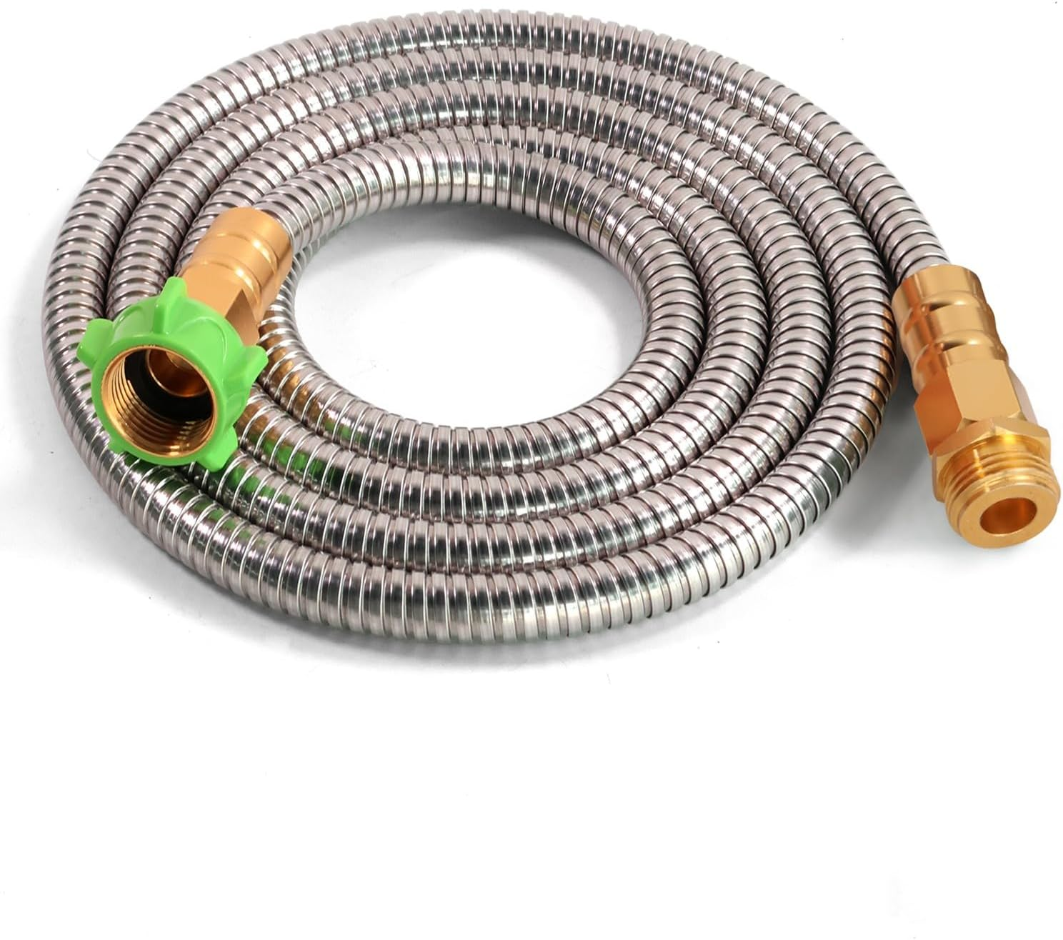 Metal Garden Hose 50 Ft with Hose Nozzle, Flexible Stainless Steel Garden Hose 50 Ft, Heavy Duty Water Hose for Garden (50FT)