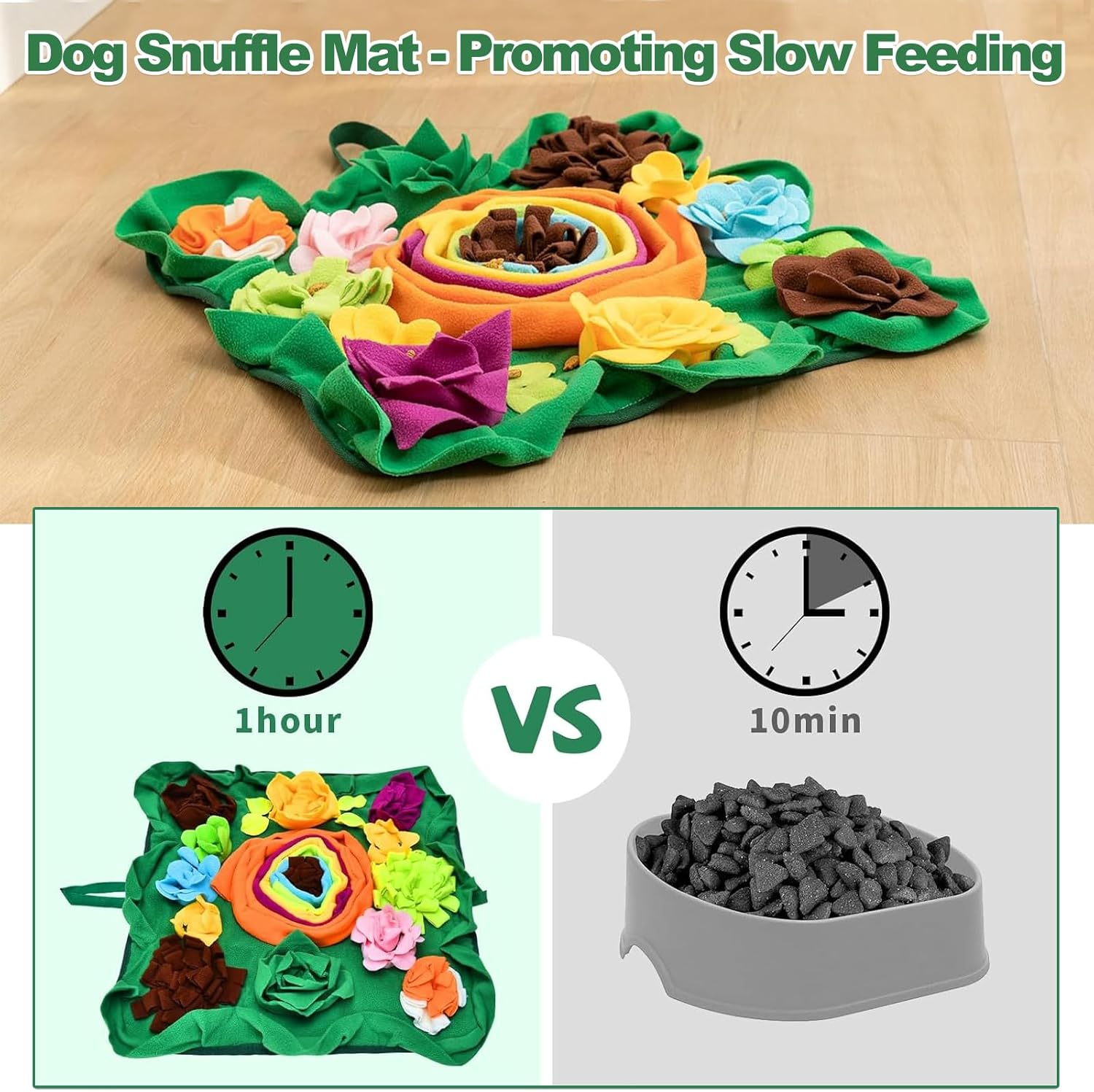 Adpartner Snuffle Mat for Dogs, Interactive Dog Foraging Mat Slow Feeding Pad for Encourages Natural Foraging Skills, 20"X20" Pet Feed Game Puzzle Toys for Small Medium Dogs image number 5