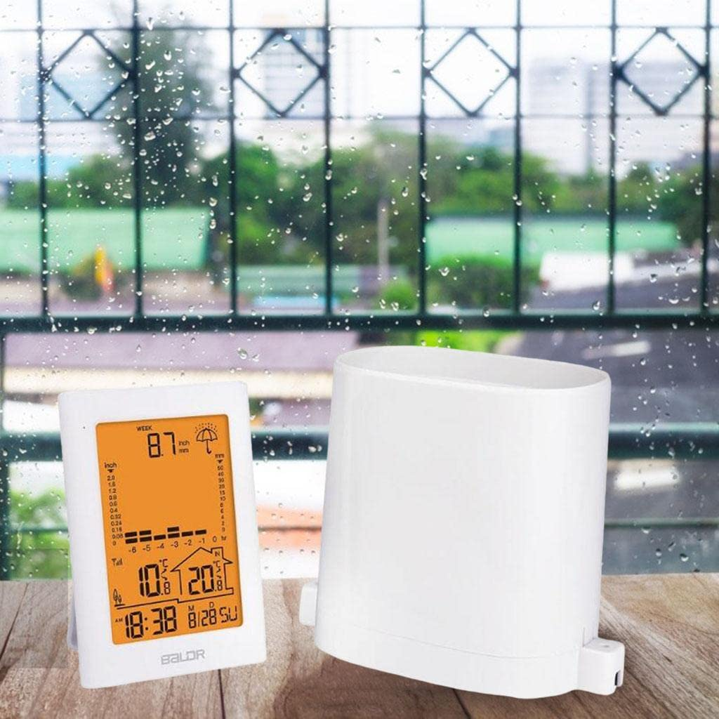 Rain Gauge Rainfall History Weather Station Gauge Rainfall for In/Outdoor White image number 6