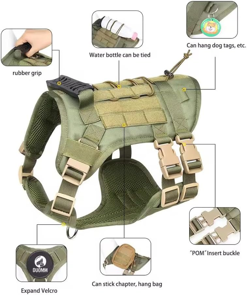 Pet Swift Tactical Dog Harness (Black, Large) - No Pull Dog Harness for Safety and Control - Adjustable for Comfortable Fit - Durable Material - Ideal for Training, Walking, Hiking image number 1