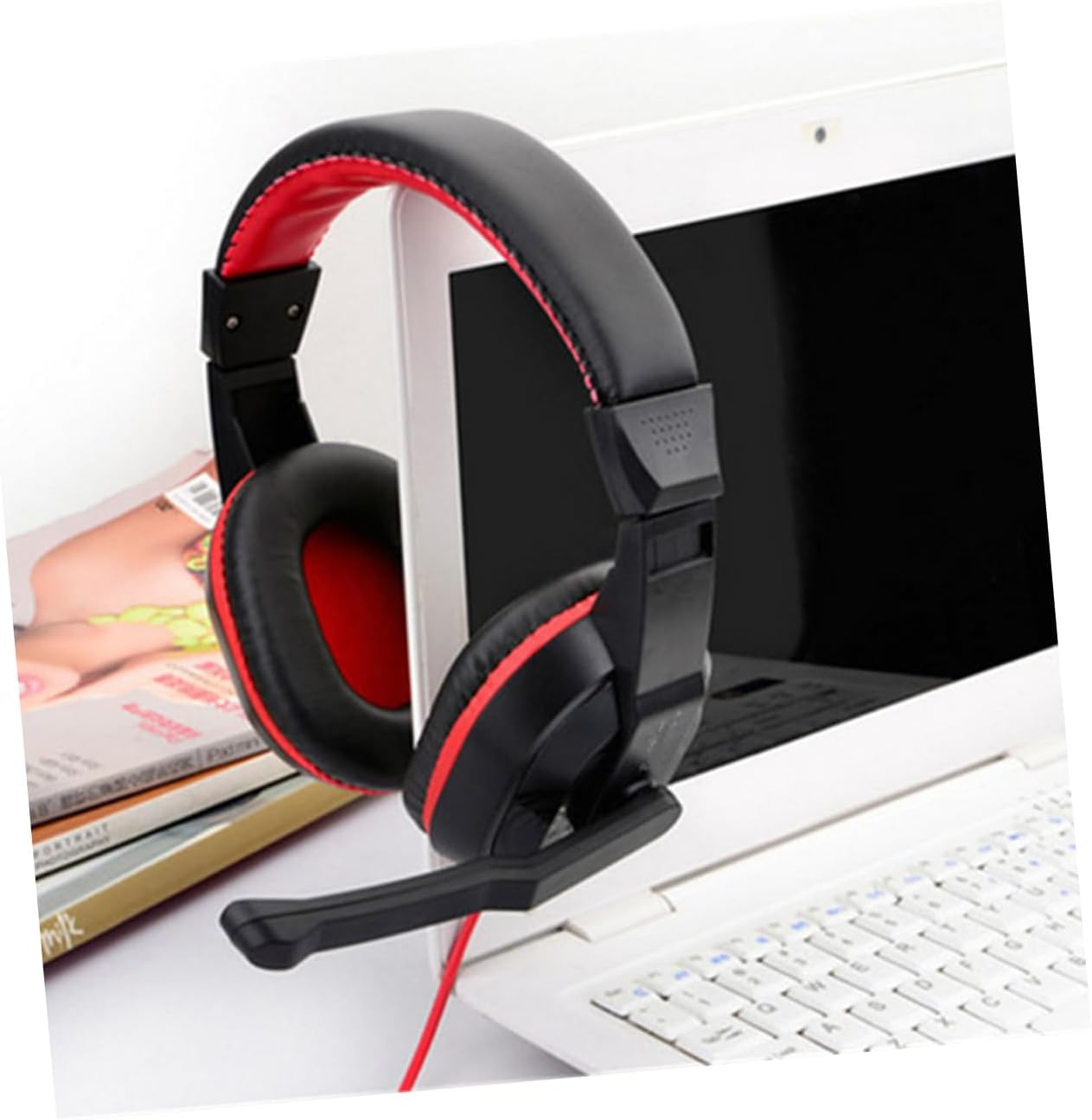 COHEALI Gaming Headset with Noise-Canceling Microphone, Adjustable Stereo Headphones for Pc and Laptop, Over-Ear Wired Headset Suitable for Online Gaming and Remote Work Random Color image number 1