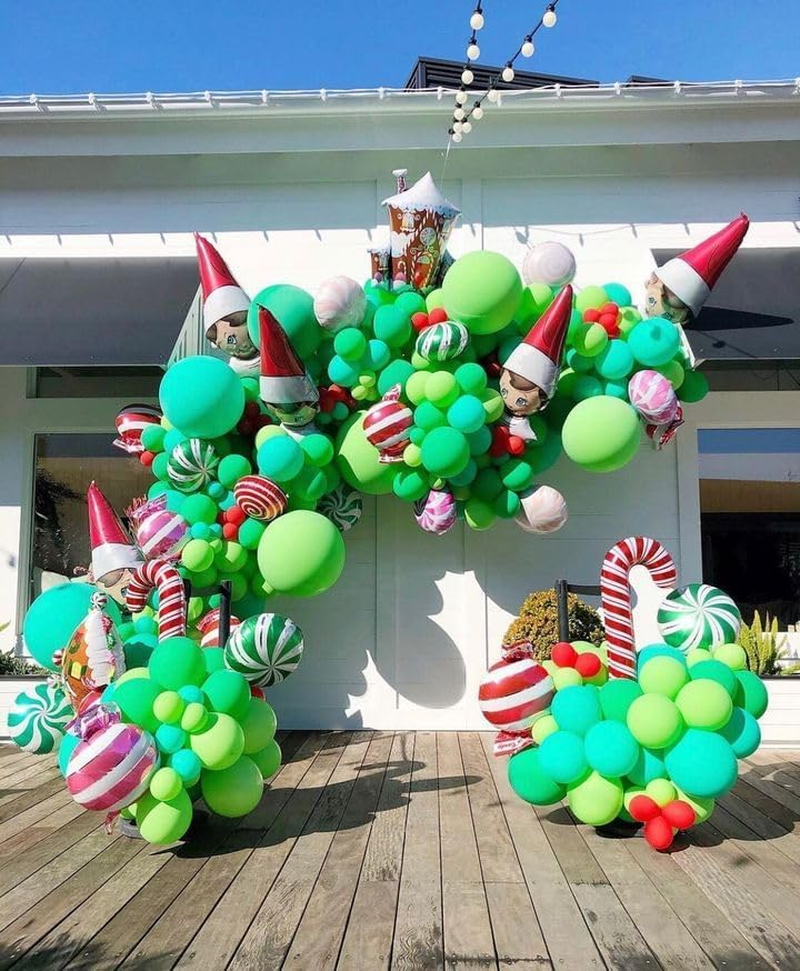 Lumjoy Large Balloons 6Pack 36 Inch Giant Green Latex Balloons with 5M Silver Ribbon, Jumbo Party Balloons for Jungle Theme Birthday Decor, Photo Backdrop & Festival image number 3