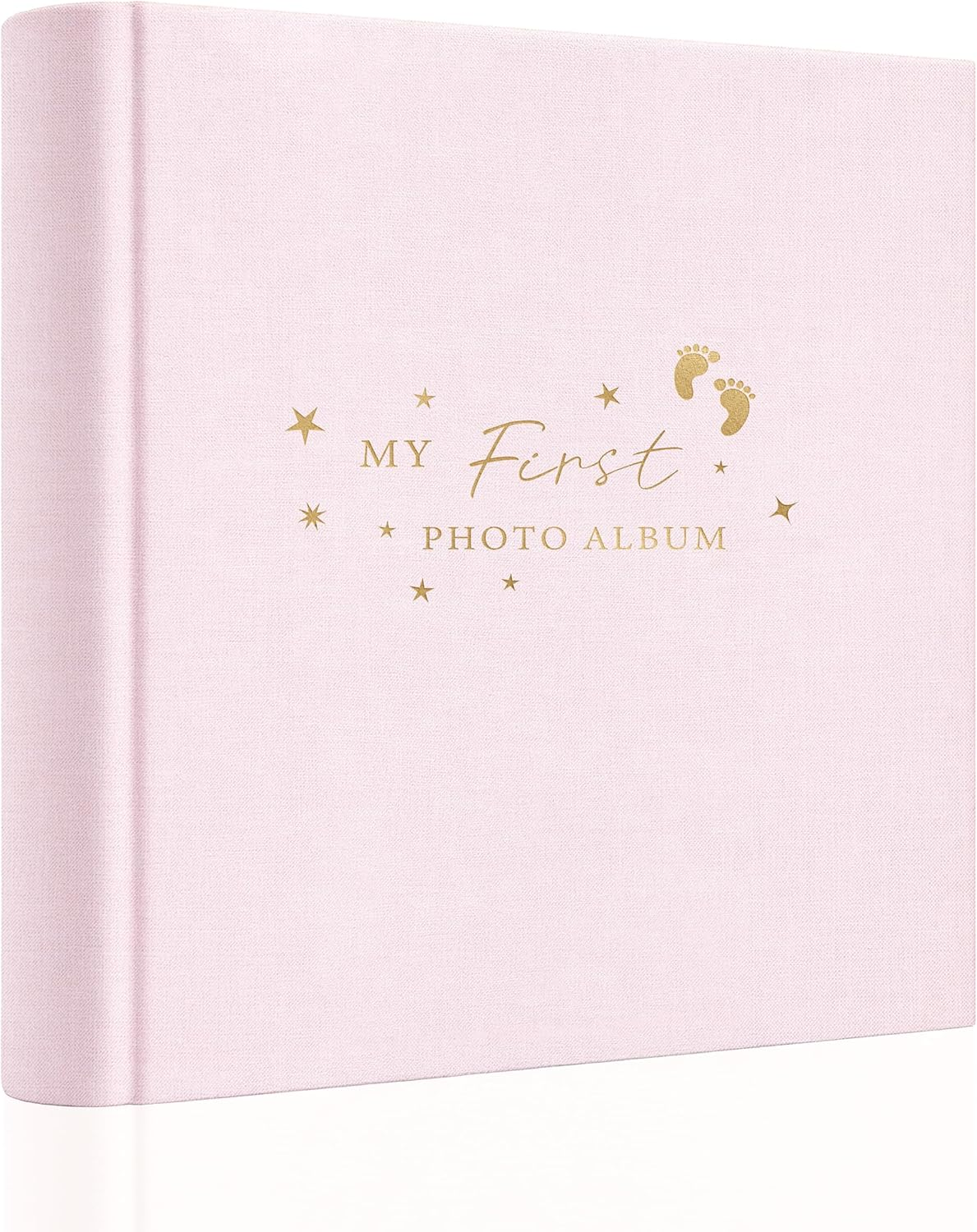 Holoary Baby Photo Album 4X6 100 Photos with Writing Area, 100 Pockets 4X6 Picture Album, Linen Fabric Cover Picture Book for Photos, Baby Photo Albums Hot Stamping Cover(Blue)