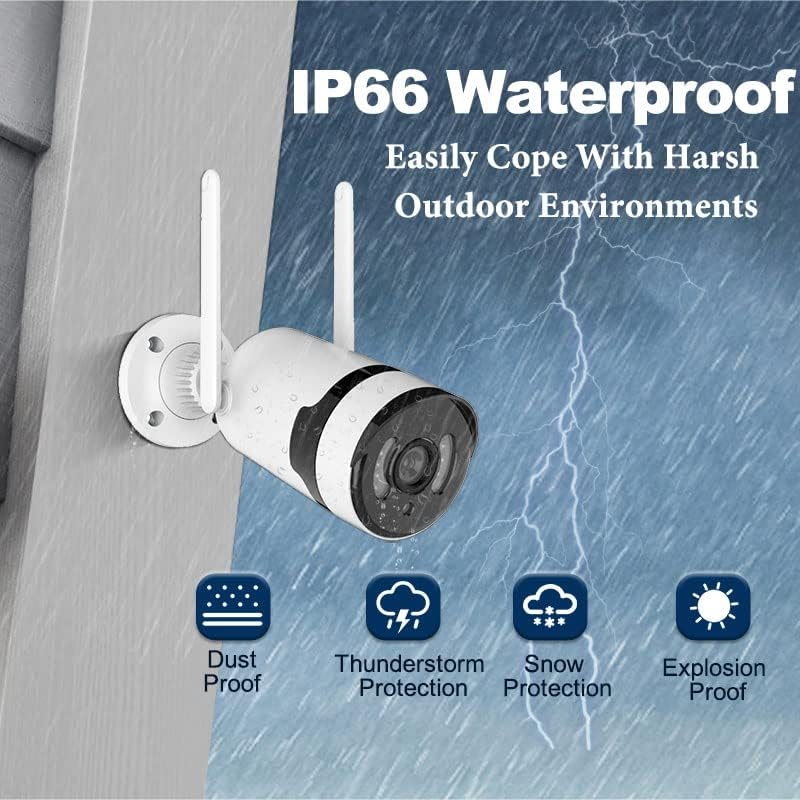 5MP Security Camera Outdoor/Indoor Security System, 2K Wifi IP Security Camera for Home with Night Vision, 2-Way Audio, Motion Detection, Weatherproof image number 3