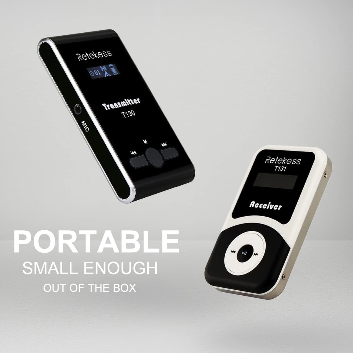 Retekess T130 Wireless Tour Guide System, Church Translation System, Sound, 99 Channels, Audio Transmission System for Court,Training,School (1 Transmitter 2 Receivers) image number 2