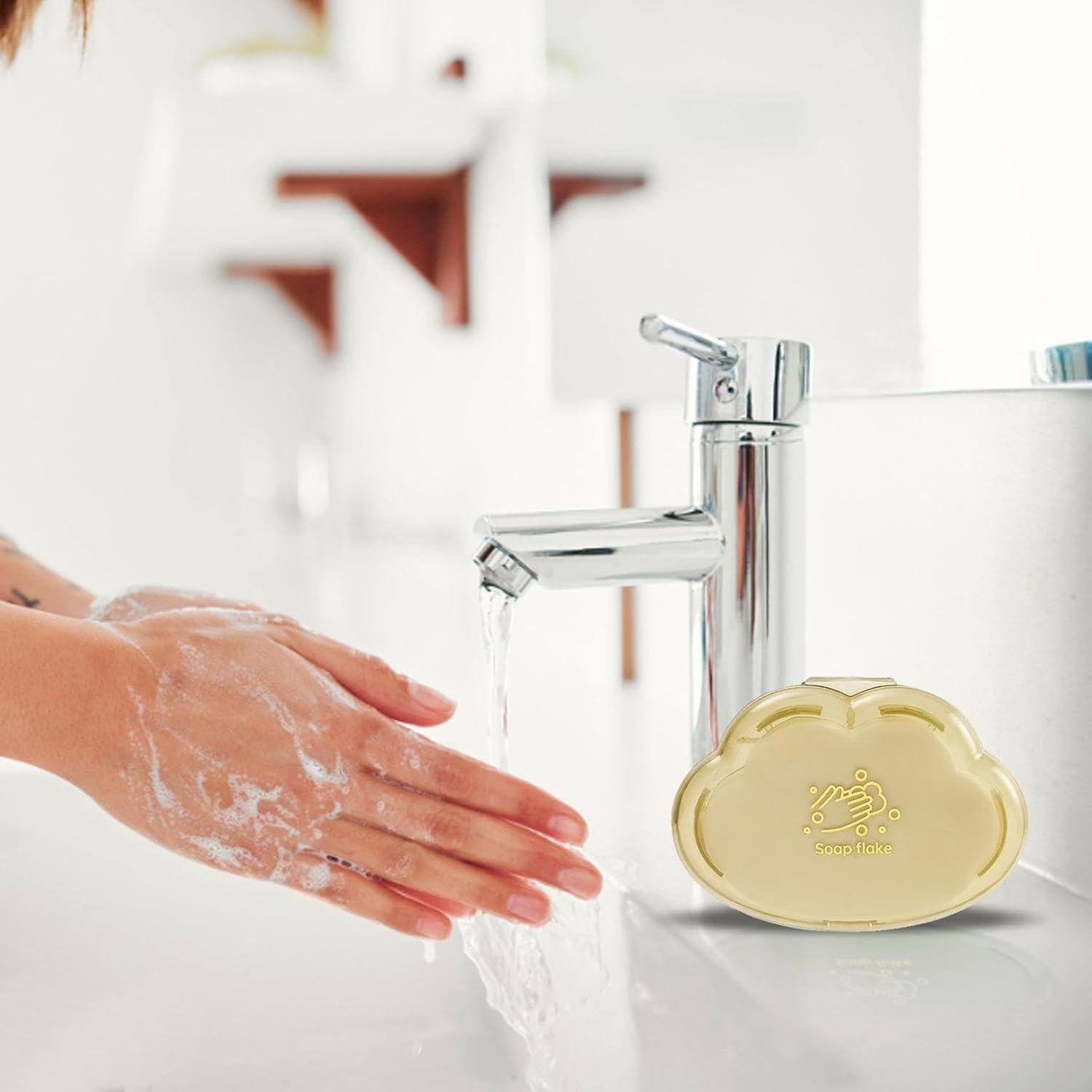 Generic Soap Sheets for Traveling, Soap Flakes Soap Sheets | Portable Skin Friendly Hand Washing Paper Sheets for Outdoor, Camping, Hiking, Travel image number 2