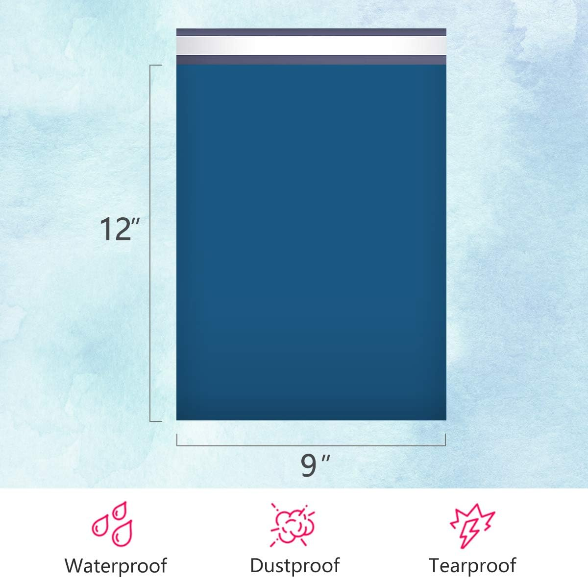 UCGOU Poly Mailers 9X12 Inch Navy Blue 200 Pack Shipping Bags #3 Strong Mailing Envelopes Boutique Packaging Postal Self Seal Adhesive Waterproof and Tear Proof Small Business for Clothes Books - Black image number 6