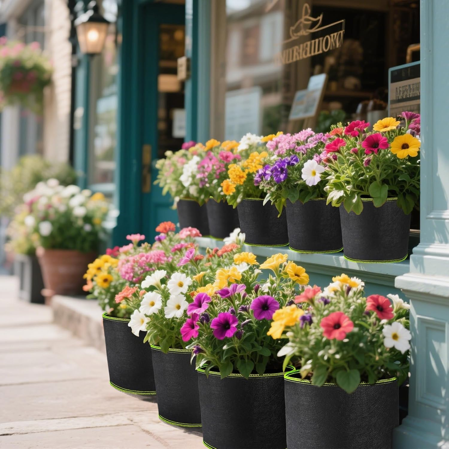 4-Pack 7 Gallon Grow Bags, Heavy Duty Plant Grow Bags with Handles, Flower Grow Bag, for Potato, Breathable Fabric Pots for Tomatoes, Vegetables, Flowers for Garden Planting(35X30Cm, Black) image number 3