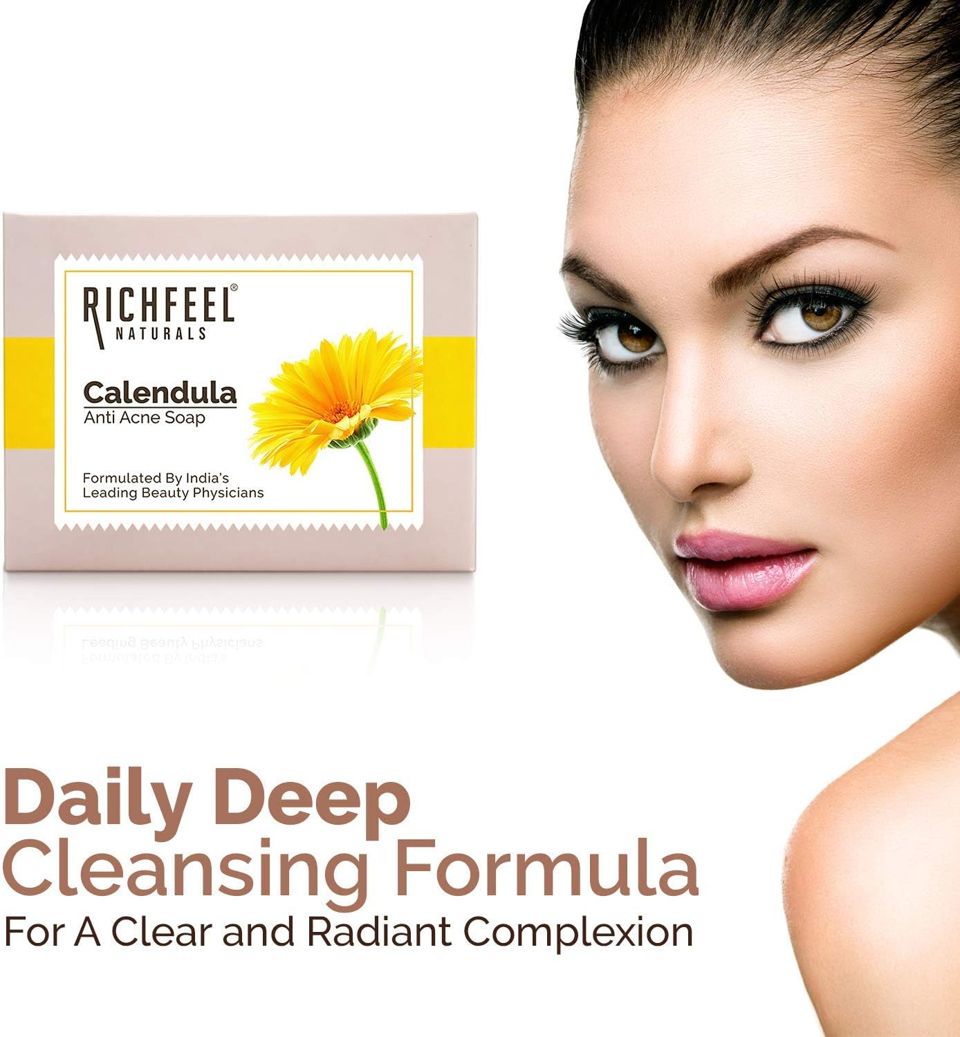 Richfeel Calendula Soap for Acne, 75G image number 2