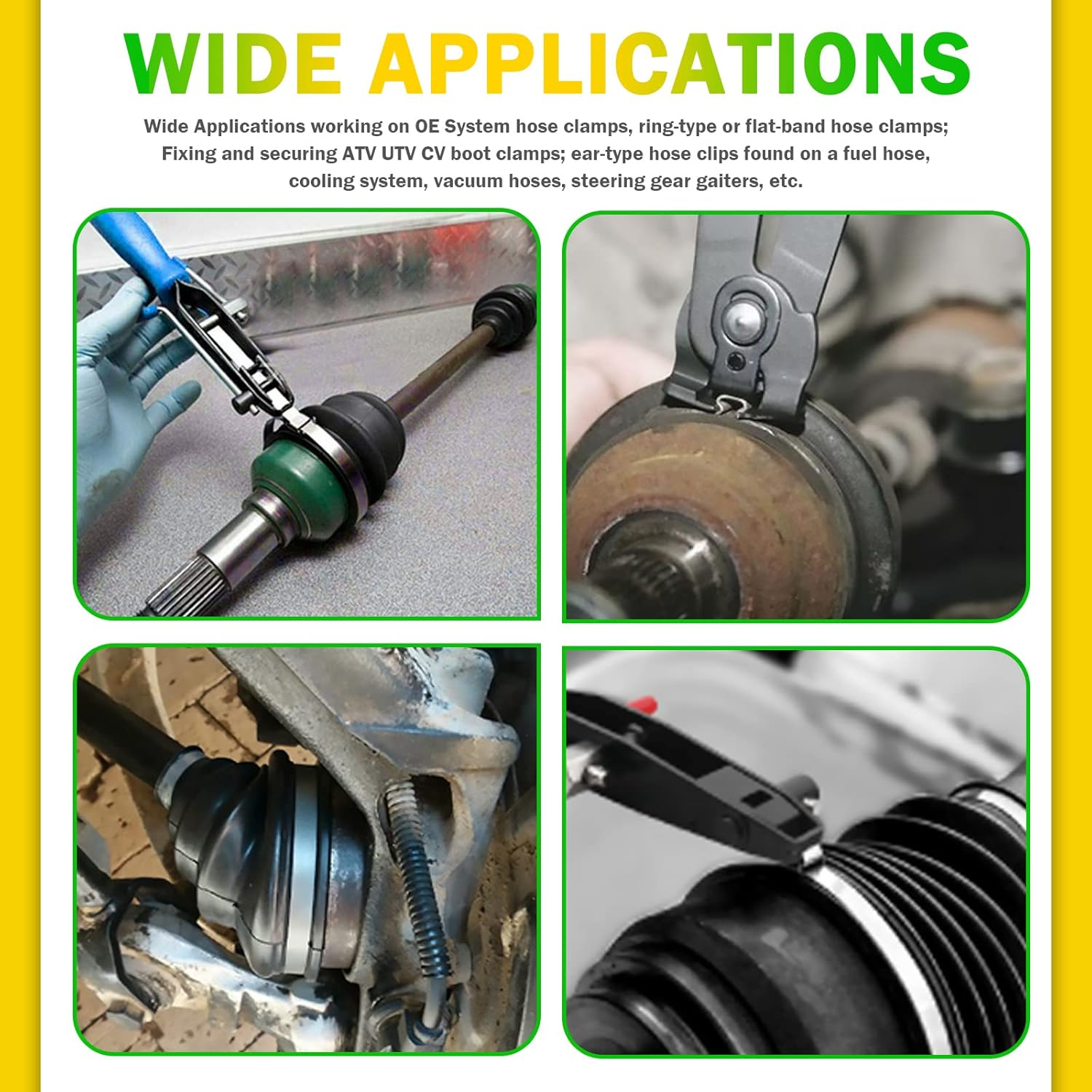 Keadic 3Pcs Universal Auto CV Joint Boot Clamp Pliers Tool Set Includes Ear Boot Tie Pliers Hose Clamp Pliers and Joint Banding Tool with Cutter, Car Repair Tool for Cooling System image number 2