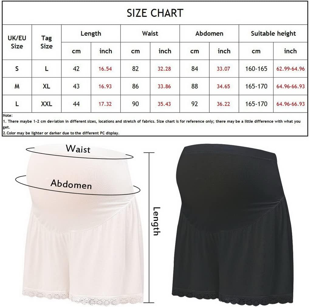 Underwear, Women'S Pants Knickers Short Leggings under Dress, Ladies Boxer under Skirt Summer Dress Underwear 2 Pack, White and Black image number 2