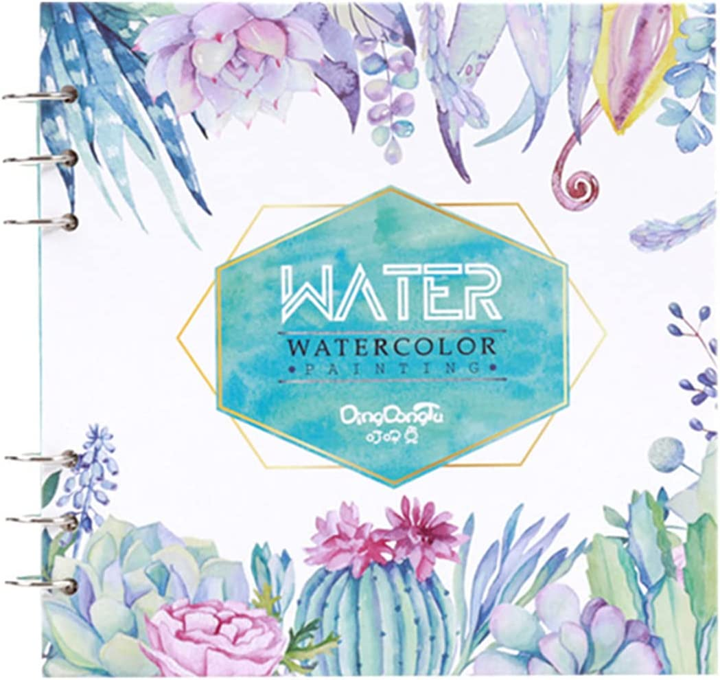 Watercolour Paper Art Sketch Pad, Mixed Media Sketchbook for Wet or Dry Media, 140 LB/300 GSM Heavyweight Papers 20 Sheets/40 Pages, Spiral Bound Mix Media Pad for Acrylic, Watercolor, Pen and Pencil Painting (S, Green)