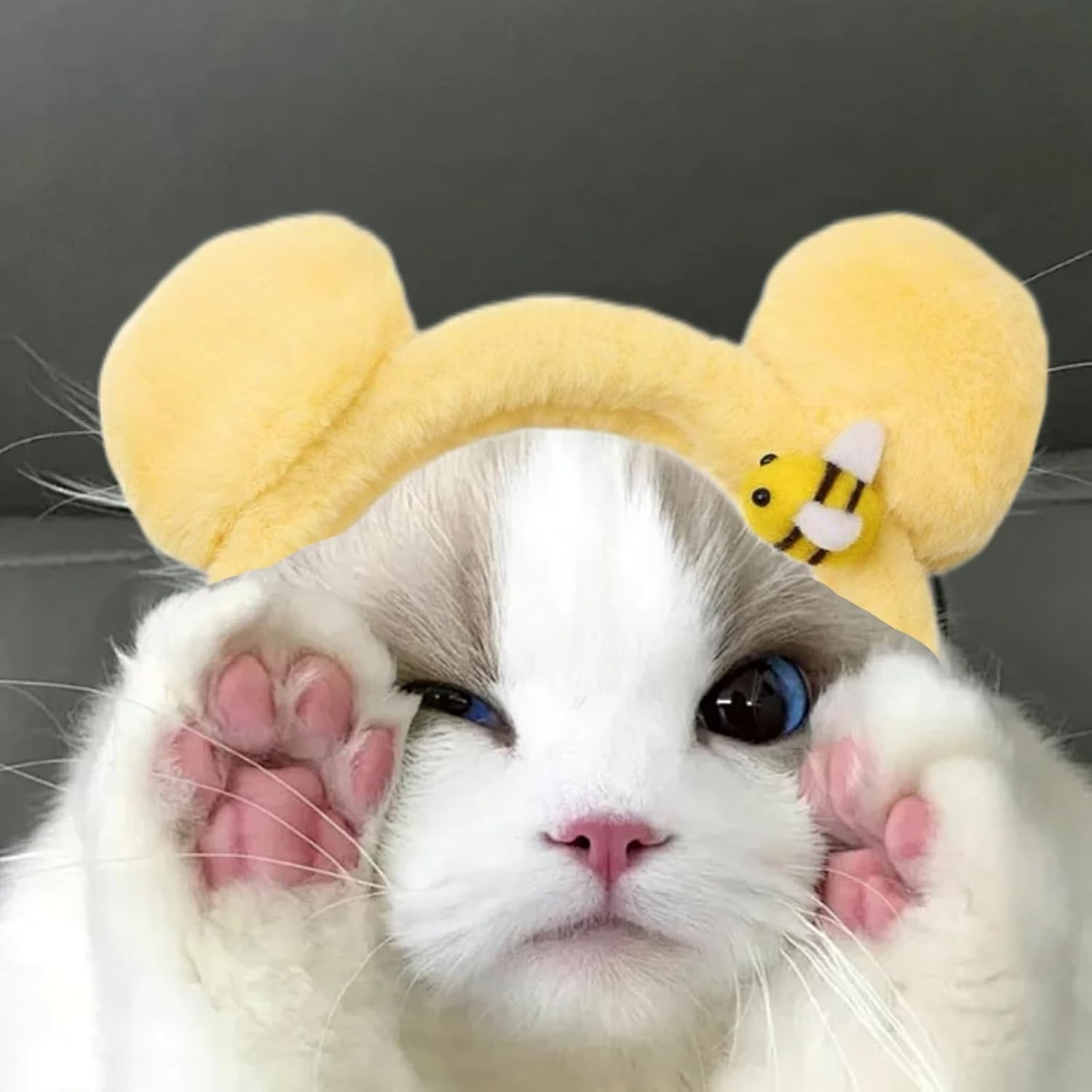 Kuskins Bear Ears Headband & Wristbands Set (3-Piece) &ndash; Plush Spa Headband with Elastic Hair Ties, Cute Animal Ear Hairband for Women, Cosplay & Halloween image number 2