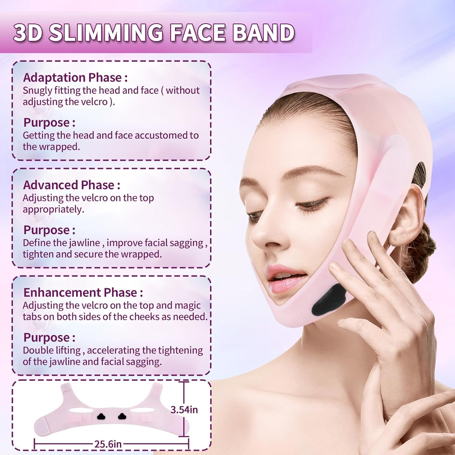 Soft Silicone Chin Strap,Double Chin Reducer,V Line Face Slimming Strap,V Line Lifting Mask,Face Strap for Women(Beige-Skin Tone) image number 5