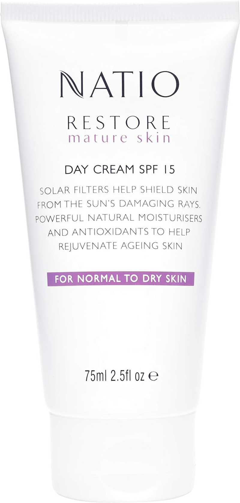 Natio Australia Restore Day Cream SPF 15 75Ml - Firming & Hydrating Day Moisturiser for Mature Skin - Hyaluronate, Rosehip, Aloe, Tumeric, Arnica, Apricot Kernel, Shea Butter & Calendula - Made in Australia