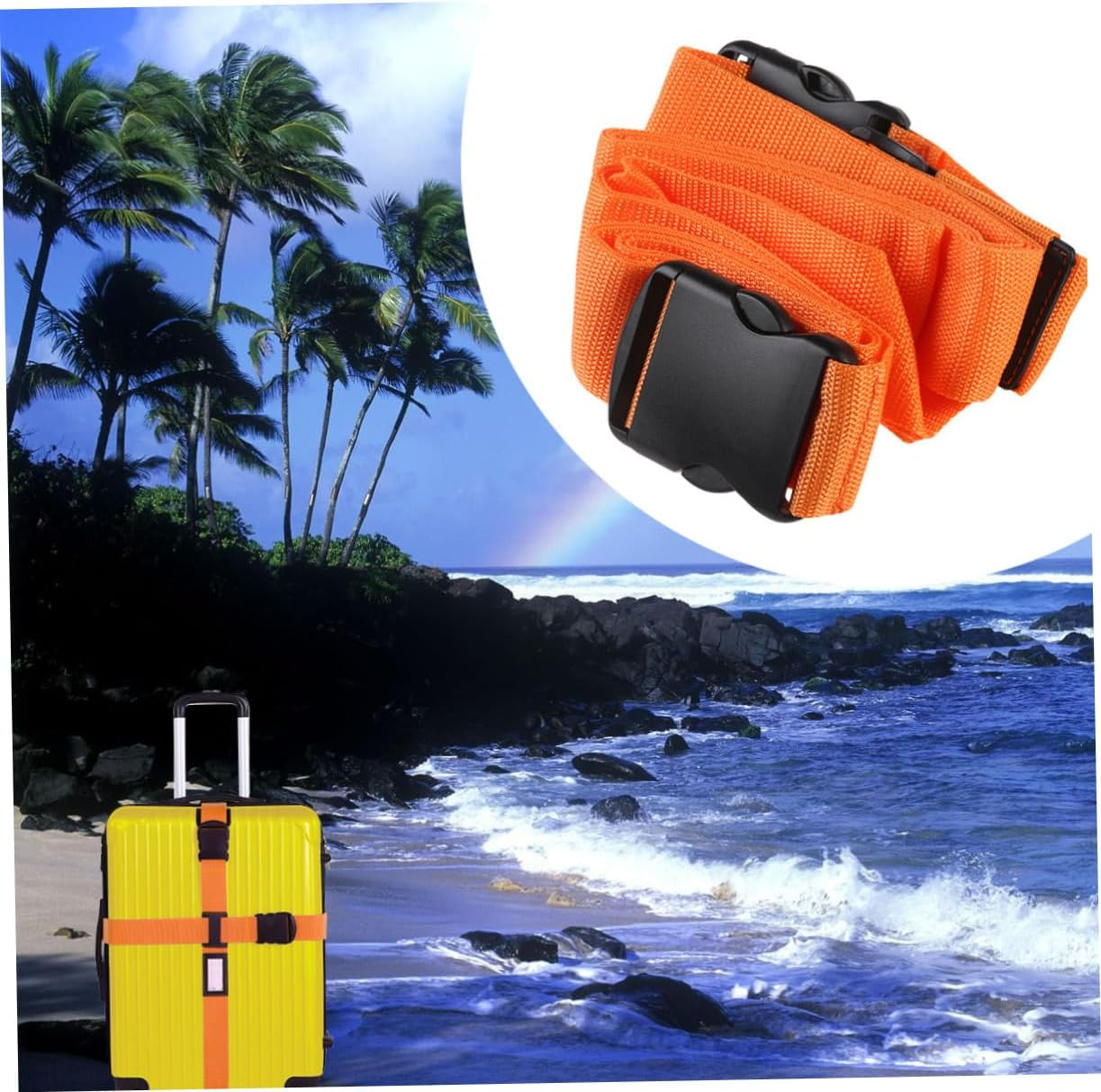 BESTYASH Luggage Belt Orange Straps for Travel Suitcase Security Lightweight Carry Bag Accessories