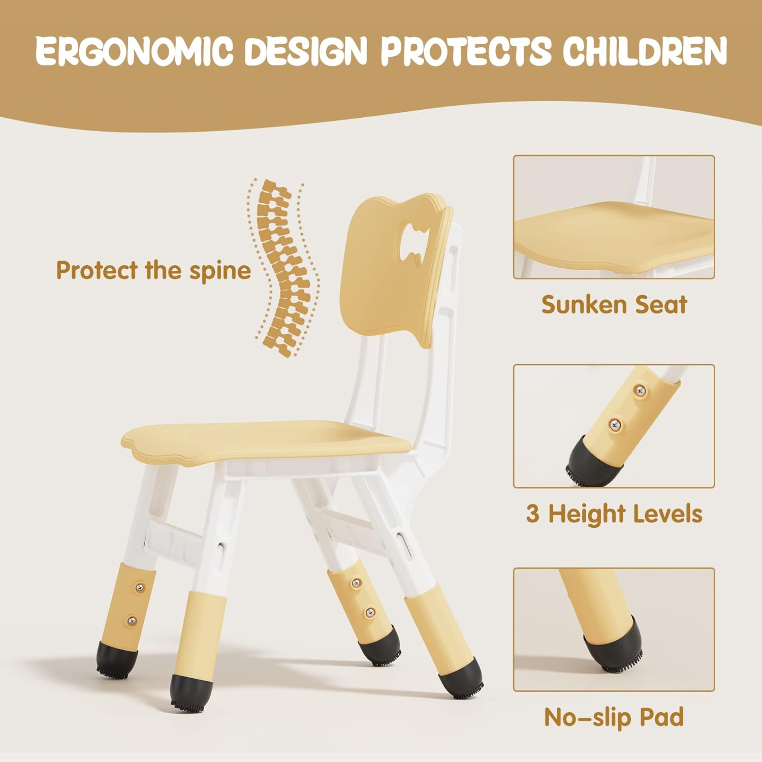 Brelley Kids Table and 2 Chairs Set, Height Adjustable Toddler Table and Chair Set, Graffiti Desktop, Classroom/Daycare/Home, Children Multi-Activity Table for Ages 2-8 image number 6