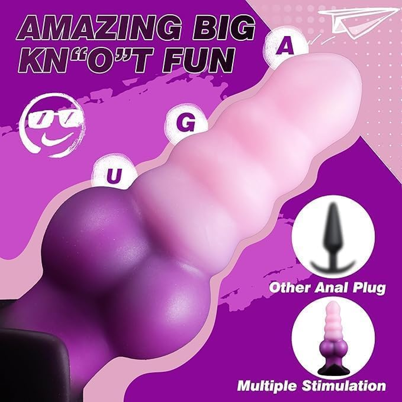 6.3" Large Butt Plug, Dildo Anal Plug with Big Knot, Huge Buttplug Silicone Anal Sex Toys, Anal Monster Dog Dildo, Adult Toy for Men Women