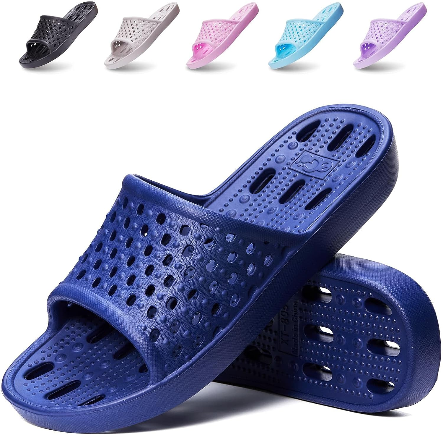 Xomiboe Shower Shoes Quick Drying Non-Slip Comfortable Men Women House Slippers