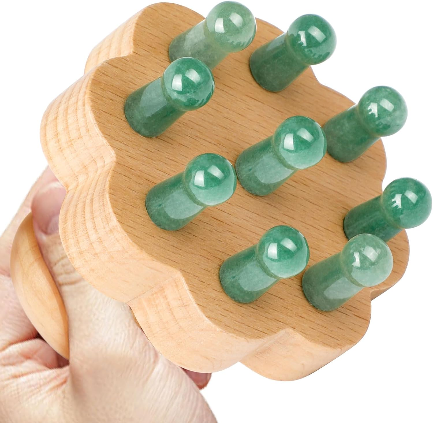 Scalp Massager,Head Scalp Comb,Rose Quartz Tooth-Wooden Comb for Head Stress Relax Massage Tool for Hair Growth Relieve Headaches