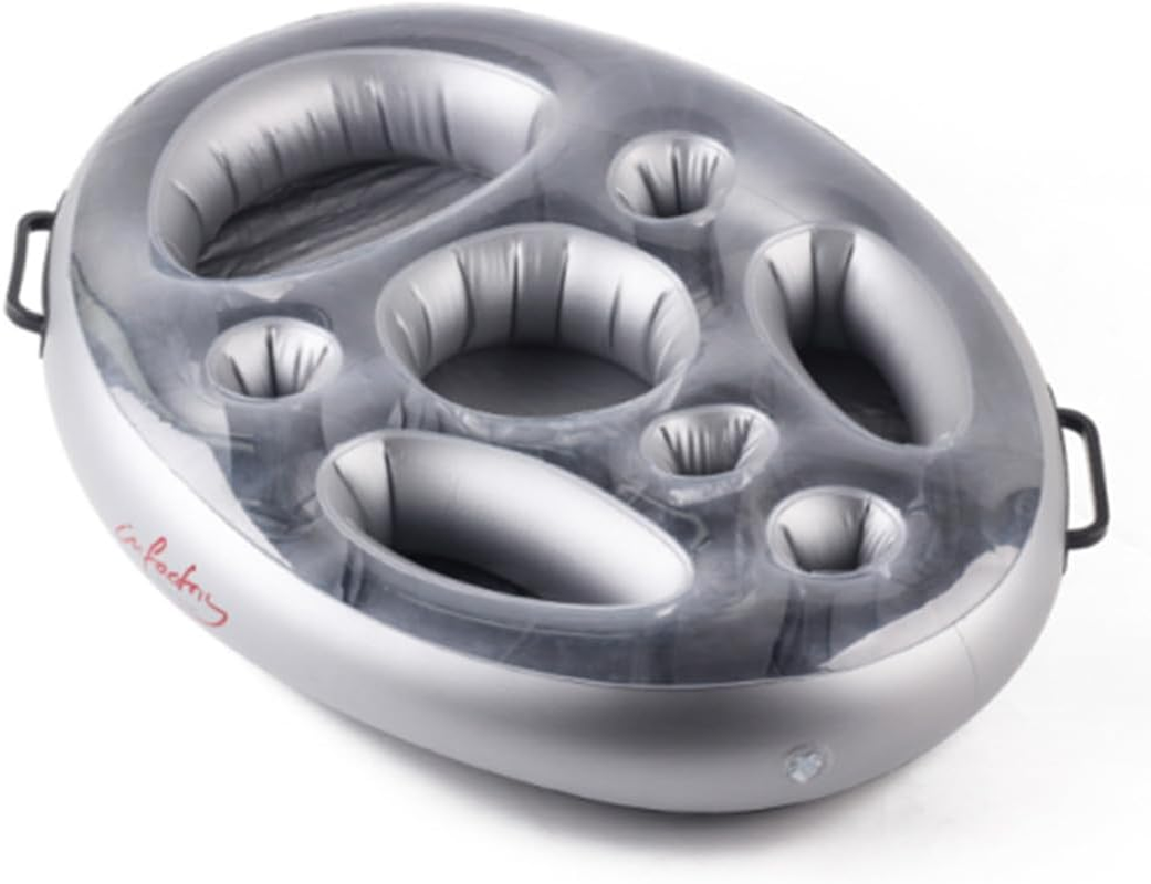 Inflatable Floating Drink Holder with Large Capacity Drink Float for Pools & Hot Tub ，Fun Inflatable Floating Drink Holder for Pool with Cup Holder，Beverage Swimming Pool Table Float for Adults image number 1