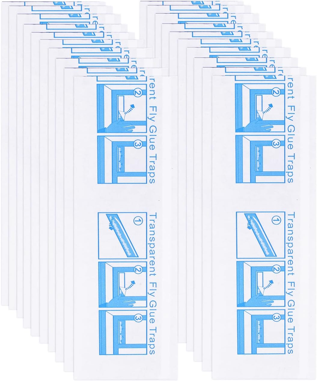 TOYMIS 20Pcs Fly Catcher Sticky Strip, Flycatcher Sticker Clear Fly Paper Strip Window Fly Trap Stickers for Windows Home School Restaurant Fruit Shop Farm image number 3
