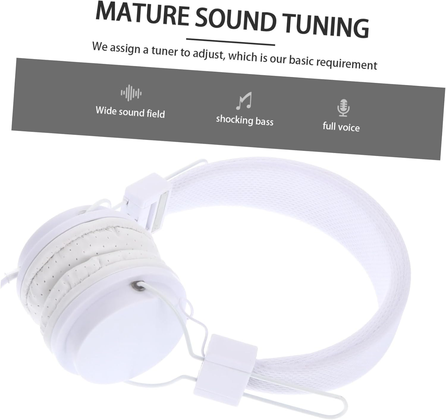 HONMEET Wired Over-Ear Game Headset Inline Control for Computer Gaming, White Wired Gaming Earphone Suitable for Gamers and Online Communication image number 2