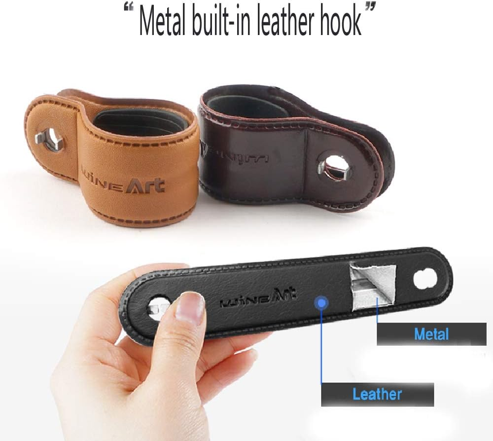 BLACKSUIT Leather Power Knob - Mountable Vehicle Handle Spinner for All Models - Car Accessories Luxury Hi-Quality Steering Wheel Knob - Black - Black image number 3