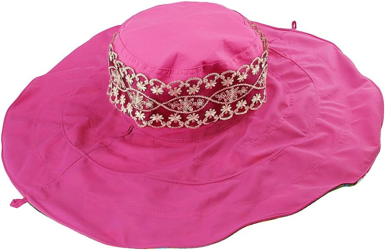 Women'S Foldable Floppy Reversible Travel Beach Sun Visor Hat Wide Brim UPF 50+ - Beige image number 4