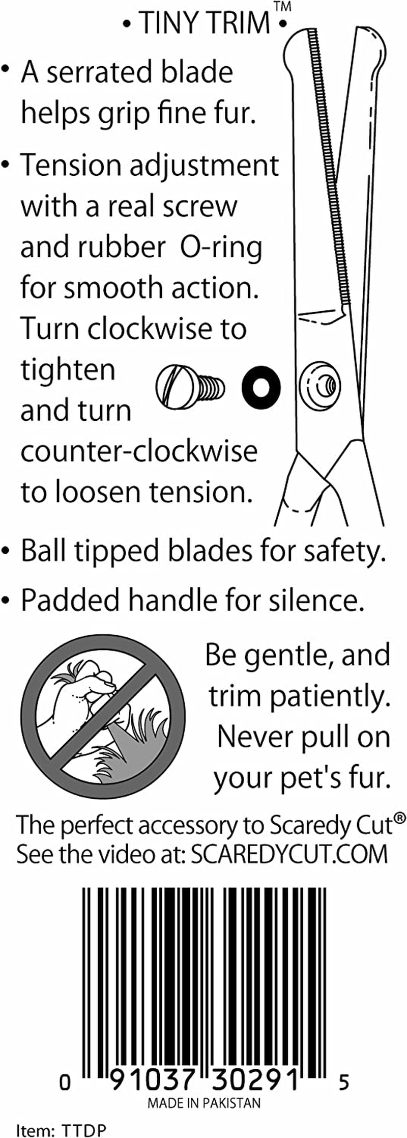 Tiny Trim - Ball-Tipped Small Pet Grooming Scissor - 4.5" Ear, Nose, Face, Paw - for Cats, Dogs, Pets &ndash; Pink image number 6